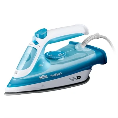 Immagine di Braun FreeStyle 3 FI3144BL, Piastra a Vapore con Tecnologia FreeGlide 3D, Suola SuperCeramic, Ultimate FastClean, Spegnimento automatico, Serbatoio 270 ml, 2700 W, Blu