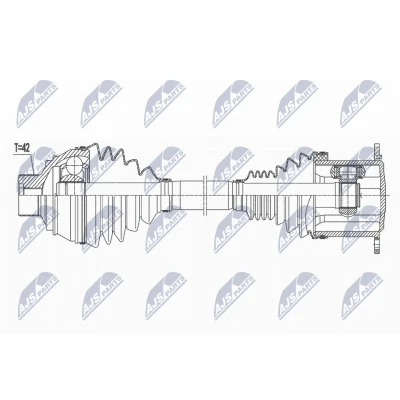 Immagine di NTY NPW AU 036 Albero motore / Semiasse Assale anteriore Sx, Dx 465mm Trasmissione automatica AUDI: A4 B9 Avant, Allroad