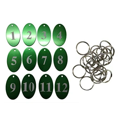 Immagine di Sourcemall, Targhette numerate in lega di alluminio con portachiavi 1 50 Green