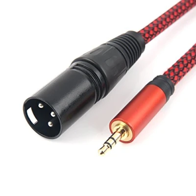 Immagine di SiYear cavo di connessione sbilanciato, da mini jack stereo TRS 3,5 mm a doppio XLR maschio 3 poli, patch separatore Y, lunghezza: 1,5 M 3.5TRS XLRF3M)