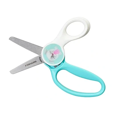 Immagine di Fiskars Forbici Per Bambini con immagine animata di un cucciolo, Lunghezza: 13 cm, destrimani e mancini, Lama metallo/Impugnatura in plastica, Blu/Bianco, Magic Morph, 1064076