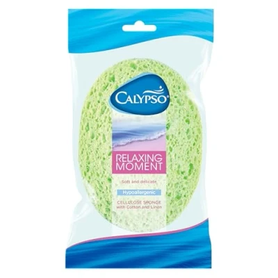 Immagine di Calypso Relaxing Moment, Spugna Vegetale con Cotone e Lino, Morbida Delicata, Confezione da Pezzo, Colori Assortiti Pastello