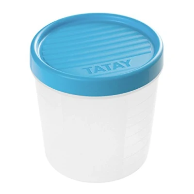 Immagine di TATAY Contenitore per alimenti con chiusura a vite, 1 L, in Plastica, 12 x 12,5 cm, blu, 1L