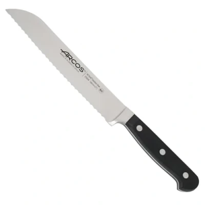 Immagine di Arcos Serie Clasica Coltello Pane Acciaio Inossidabile Forgiato Nitrum 180 mm Manico Polioxymetilene (Pom) Colore Nero