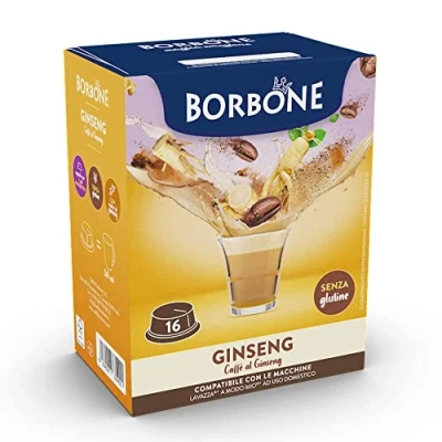 Immagine di 16 Capsule Caffè Borbone ginseng compatibili A Modo Mio ®