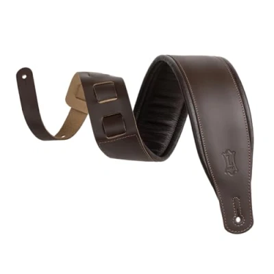 Immagine di Levy&#039;s M26PD DBR_DBR Tracolla Per Chitarra Top Grain Leather 3&quot; Bark Brown on Dark