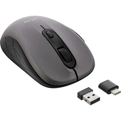 Immagine di InLine® 55363 Mouse 3 in 1, Bluetooth + 2 x 2,4 GHz, 5 tasti, ottico, grigio/nero,