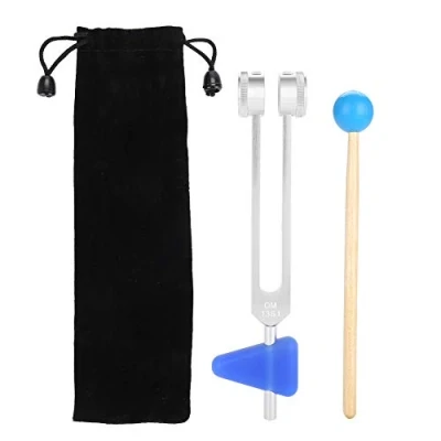 Immagine di Alluminio Medical Tuning Fork, 136.1Hz Hammer Ball Instruments Kit strumenti di terapia vibrazione del suono