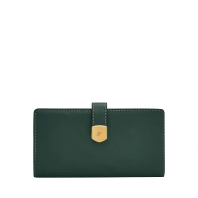 Immagine di Fossil Lennox Portafoglio in pelle o poliestere per donna, 17.15cm L x 1.91cm W 8.89cm H, Verde