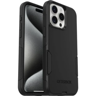 Immagine di OtterBox Cover per iPhone 15 Pro Max Commuter, resistente a shock e cadute, testata 3x vs le norme anti caduta MIL STD 810G, Nero, Senza Retail Package