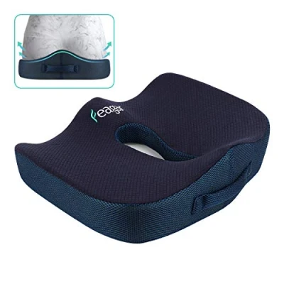 Immagine di Feagar Cuscino per Sedile Ortopedico Cuscini Ergonomico Coccige Sciatica Lombare Memory Foam Ufficio Casa Auto Sedia a Rotelle, Blu