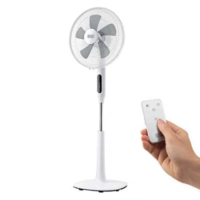 Immagine di BLACK + DECKER BXEFP50E Ventilatore a piantana 110 115cm, 50W, 3 velocità, oscillante, touch, telecomando, timer 15h, modalità, base rotonda