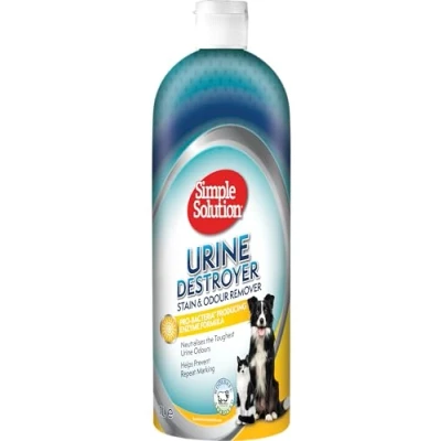Immagine di Simple Solution Detergente enzimatico Urine Destroyer, rimuove le macchie e gli odori degli animali domestici con potere pulente dei pro batteri 1 litro