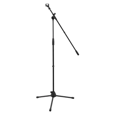 Immagine di World Rhythm WR 501 Asta per microfono a braccio regolabile in altezza con treppiedi e clip Ideale cantanti, overhead, batteria, studi