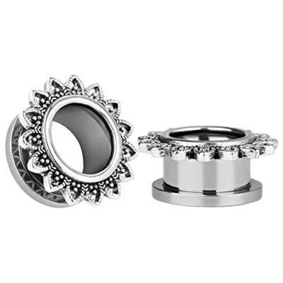 Immagine di KUBOOZ (1 paio Semplici Retro Tappi per le orecchie a vite Tunnel Calibri Piercing barella5/8
