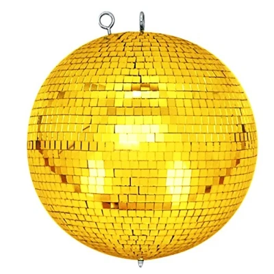 Immagine di Sfera da discoteca/sfera a specchio in argento, nero e oro, 5 75 cm 30 gold
