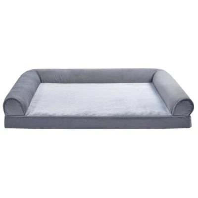 Immagine di Amazon Basics Lettino per Cane e Animali Domestici, Simile a Un divanetto, in Schiuma, con Fodera Rimovibile, Adatto Il Soggiorno, Grigio, 112 x 89 20 cm (L W H)