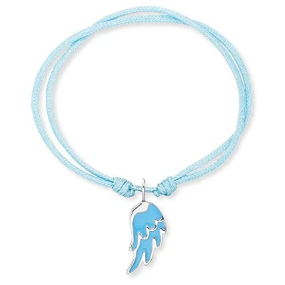 Immagine di Herzengel Bracciale da bambina in nylon e un ciondolo smalto Chiusura con occhielli lunghezza regolabile senza nichel, Eine Grösse, Nylon, Nessuna pietra preziosa