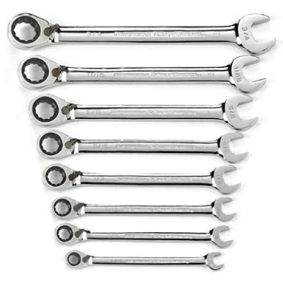 Immagine di GEARWRENCH Set di chiavi combinate a cricchetto reversibili 72 denti 12 punti da 8 pezzi 9533N