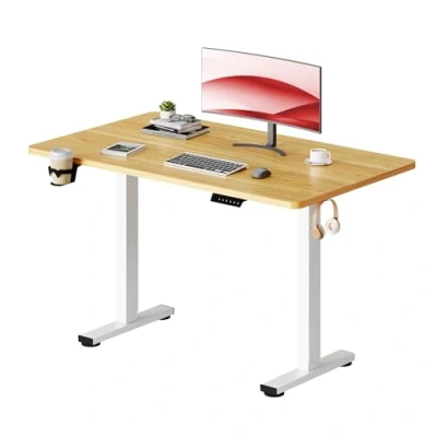 Immagine di SANODESK Scrivania Regolabile in Altezza,Standing Desk con Controllo della Memoria，Scrivania per Ufficio e Lavoro Motorizzata (Bianco acero)