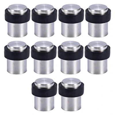 Immagine di 10 X Fermaporta a Pavimento in Acciaio Inossidabile con Gomma Altezza 45mm