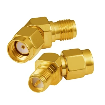 Immagine di Vecys Adattatore WiFi RP SMA Maschio Femmina Ad Angolo Retto 135 RF per Cavo Coassiale Scheda PCI Router Antenna Rete Wireless 3G 4G (2 pz.)