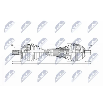 Immagine di NTY NPW VV 047 Albero motore / Semiasse Assale anteriore, anteriore Sx VOLVO: XC90 I
