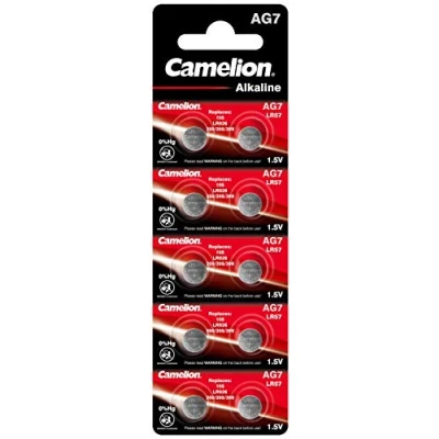 Immagine di Camelion 12051007 Pile a bottone alcaline, senza mercurio, AG7/LR57/LR926/395 (1,5 V, confezione da 10)