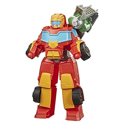 Immagine di Transformers Playskool Heroes Rescue Bots Academy Power Hot Shot Converting Toy Robot, 35,5 cm Action Figure da collezione giocattolo per bambini dai 3 anni in su