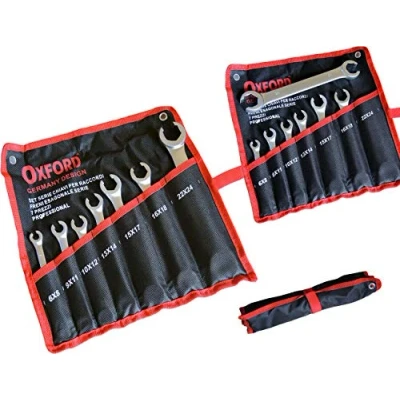 Immagine di Topolenashop Set di 7 chiavi Esagonali Tubi Freni Auto Moto Testa Aperta spaccata Per Raccordi Idraulici in comodo astuccio 6x8 9x11 10x12 13x14 15x17 16x18 22x24