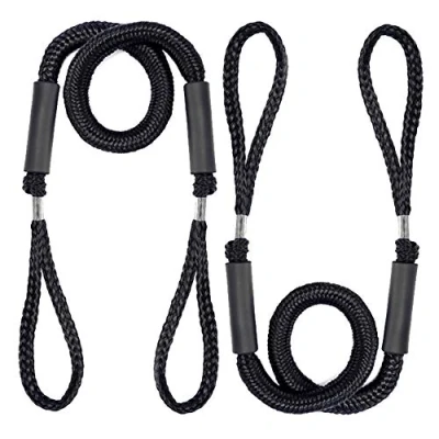 Immagine di Arola Bungee Dock Line Ormeggio Corda per Barca Linea di Ancoraggio Accessori Barche 2 Pezzi (Nero)