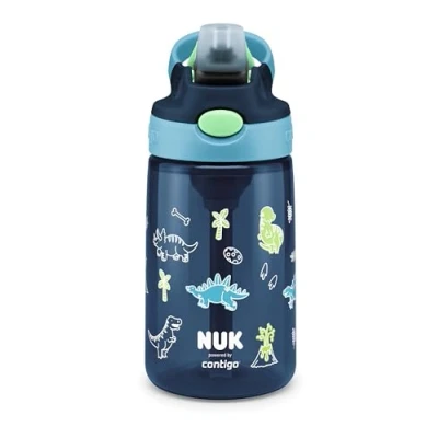 Immagine di NUK By Contigo Easy Straw Cup Borraccia con cannuccia per bambini (a partire dai 4 anni) Realizzato in resistente Tritan Senza BPA Lavabile lavastoviglie 420 ml Dinosauro