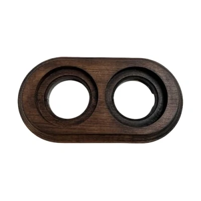 Immagine di Base In Legno Doppia Noce per Interruttori/Deviatori e Prese