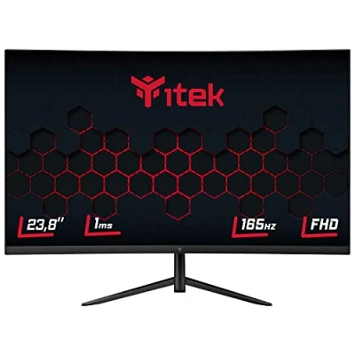 Immagine di Itek Monitor GGF Gaming, Flat, 23.8&quot; 1920x1080 (Full HD), 16:9, HDR 10, VA, 165Hz, 1ms, FreeSync, G Sync, HDMI, Display Port, Audio, Altoparlanti incorporati, Nero