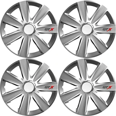 Immagine di Sakura GTXCARBON14 Copricerchi Set di 4 Misura Universale, GTX Carbon, 14&quot;
