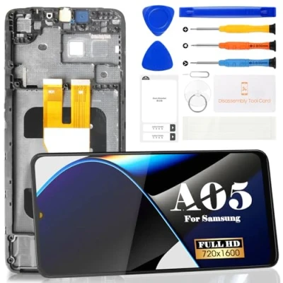 Immagine di SRJTEK Kit di riparazione per Samsung Galaxy A05 con display LCD SM A055F, A055F/DS, A055M, A055M/DS Touch Screen Digitizer Assembly da 6,7 pollici