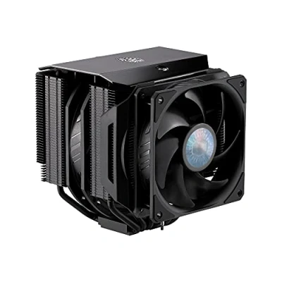 Immagine di Cooler Master MasterAir MA624 Stealth Dissipatore CPU Radiatore Doppia Torre, Ventole Push Pull SickleFlow 140 V2, 6 Tubi Calore, RAM Illimitata, Finitura Nera Opaca Presa Compatibilità Universale