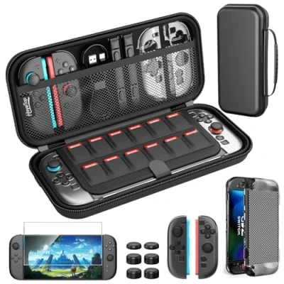 Immagine di HEYSTOP Custodia per Nintendo Switch 2 Set di Custodie Protettive con Cover PC e in TPU Joycon 2, Grande Capacità Archiviazione Accessori