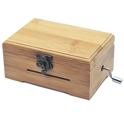 Immagine di Wingostore Meccaniche per carillon a manovella con 30 note, ingranaggi in rame, kit creare uno strumento musicale fai da te With Bamboo Box