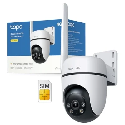Immagine di Tapo C501GW Telecamera di sorveglianza a 360 con scheda SIM, non necessaria, visione notturna colori Starlight, rilevamento AI gratuito, alimentazione DC/PoE, 1080P, IP66, storage locale e cloud