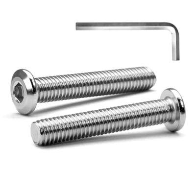Immagine di MINHER M5 x 45mm 20Pcs Testa Piatta Esagono Incassato Viti Bulloni, Bulloni Per Mobili, Acciaio Inossidabile A2 V2A, Filettatura Completa (con Chiavi a Brugola)
