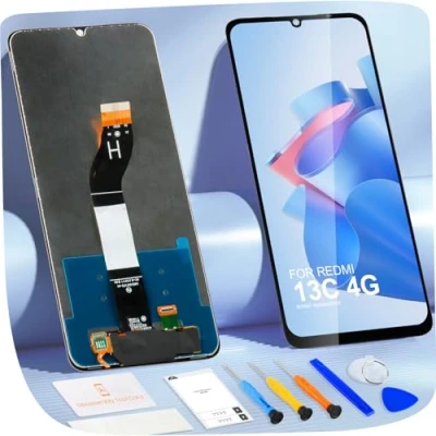 Immagine di LCD Schermo per Xiaomi Redmi 13C Display 23100RN82L 23106RN0DA 23108RN04Y 6.74&quot; Digitizer Touch Screen Ricambio Full Assembly con Strumenti(Nero)
