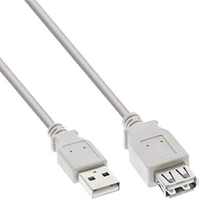 Immagine di InLine® Prolunga USB 2.0, maschio/femmina, tipo A, 2 m, colore: Beige/Grigio