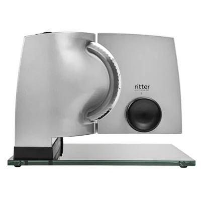 Immagine di ritter 1, affettatrice elettrica con motore ECO, made in Germany, 65 W, Metallo, Argento Metallico