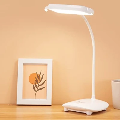 Immagine di Cordless Rechargeable Desk Table Reading Lamp 2 Batteries Powered 2400MAH 3 LED Colors 6 Brightness Touch Dimmable, Eye Caring Kids Study Book Light for Bed Bedroom Bedside Headboard