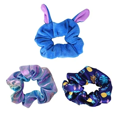 Immagine di Disney Lilo &amp; Stitch VE700267L Set di 3 elastici per capelli, colore: blu, rosa e viola