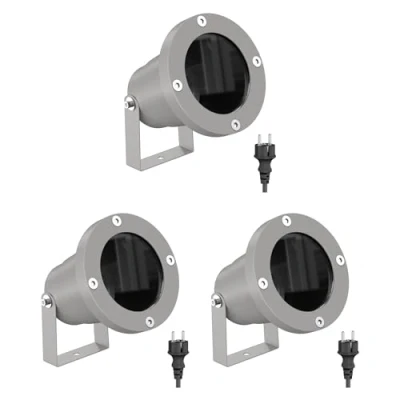 Immagine di ledscom.de 3 faretti da giardino DUK per esterni, IP65, spina, grigio, 1x GU10 max. 15W