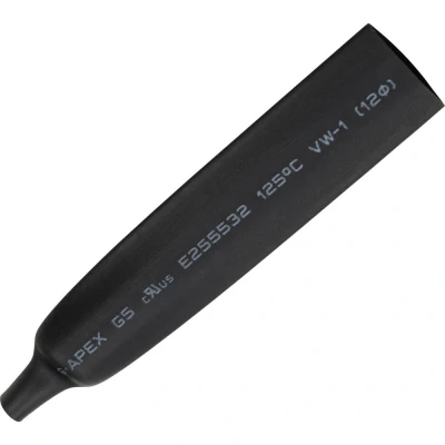 Immagine di TRU COMPONENTS 1572143 Termoretraibile senza colla Nero 12 mm 6 Restringimento:2:1 5.00 m