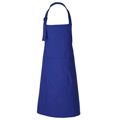 Immagine di RAJRANG Grembiule da cuoco blu in cotone 3 tasche e grembiuli regolabili per Barbecue, Cucina, Ristorante