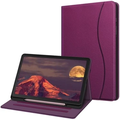 Immagine di FINTIE Custodia per Samsung Galaxy Tab S6 Lite 10.4&#039;&#039; 2024/2022/2020 (SM P620/P625/P613/P619/P610/P615) con S Pen Holder [SlimShell] Multi angli Leggero Morbida TPU Cover Case, Viola